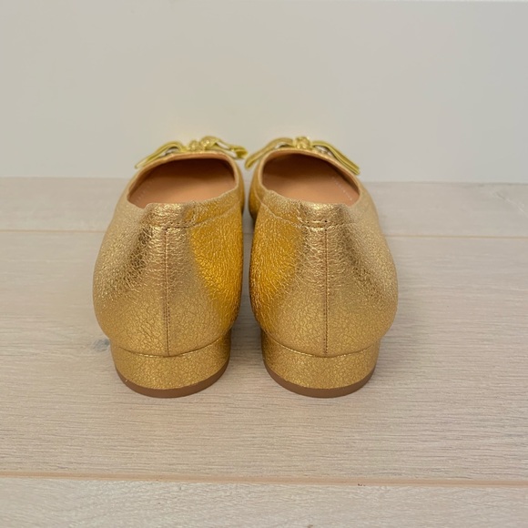 New Coach gold ballerina shoes with block heel - Picture 7 of 8